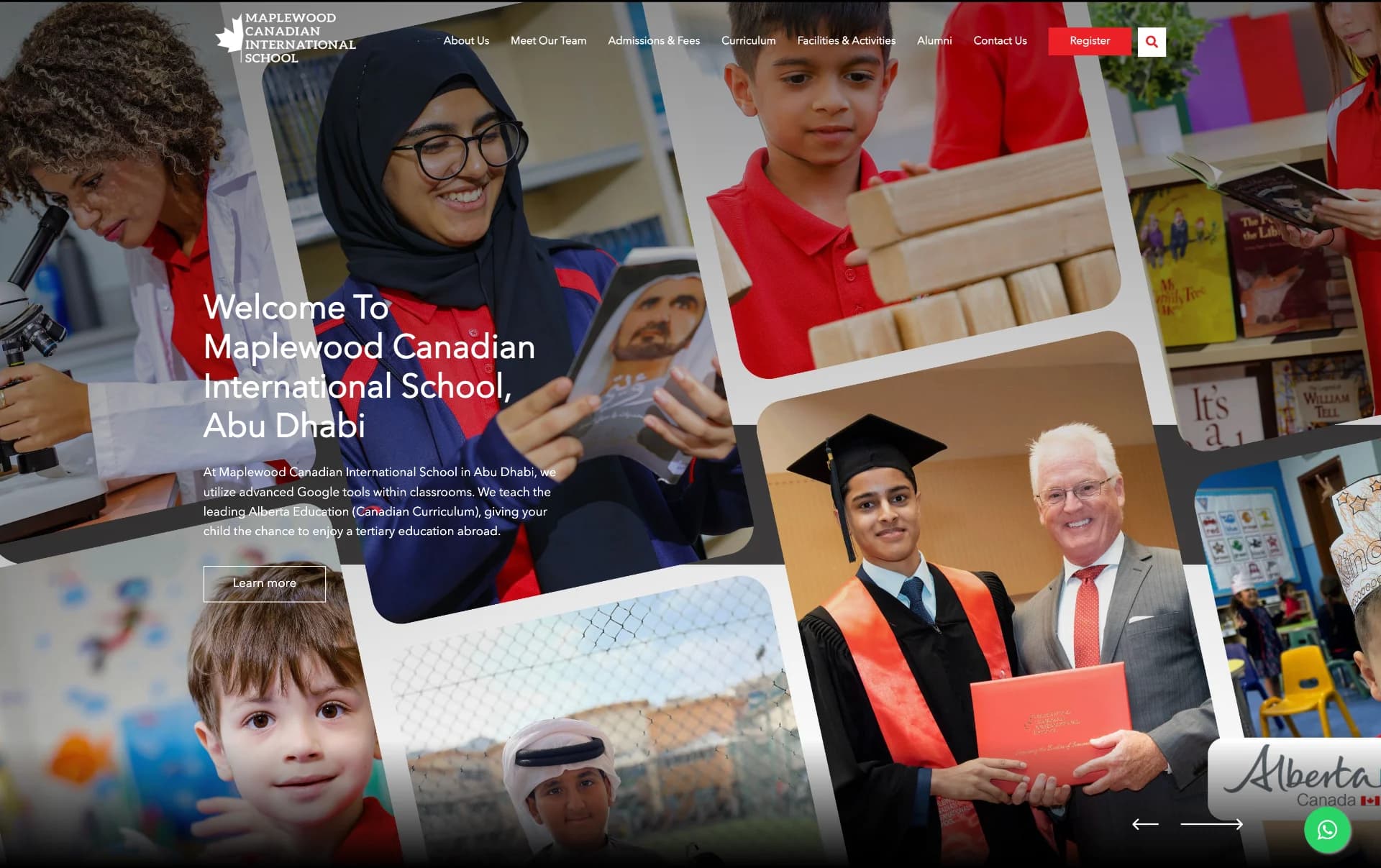 Maplewood Canadian International School website preview